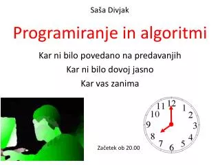 programiranje in algoritmi