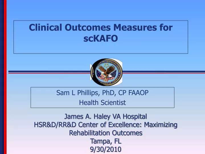 clinical outcomes measures for sckafo