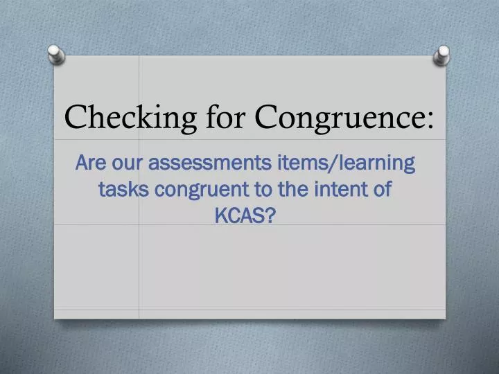 checking for congruence
