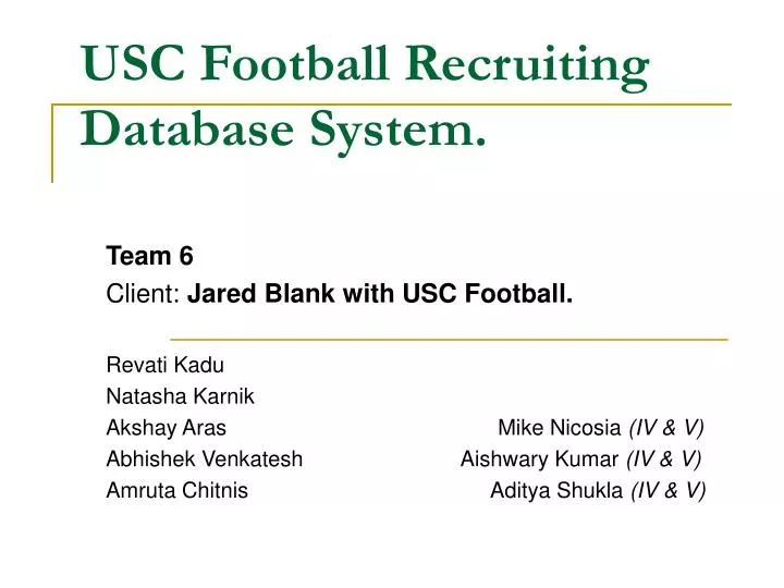 usc football recruiting database system