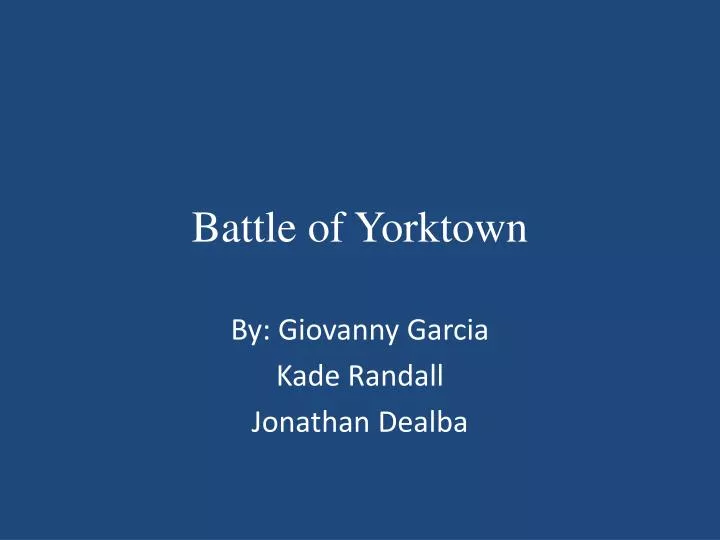 battle of yorktown