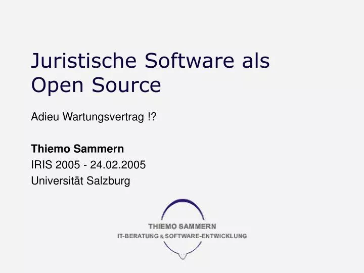 juristische software als open source