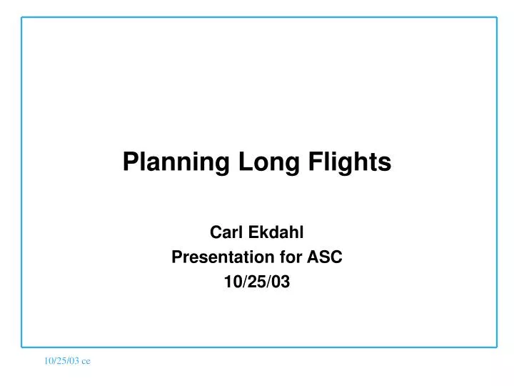 planning long flights