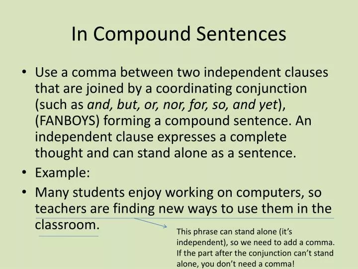in compound sentences