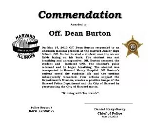 Commendation