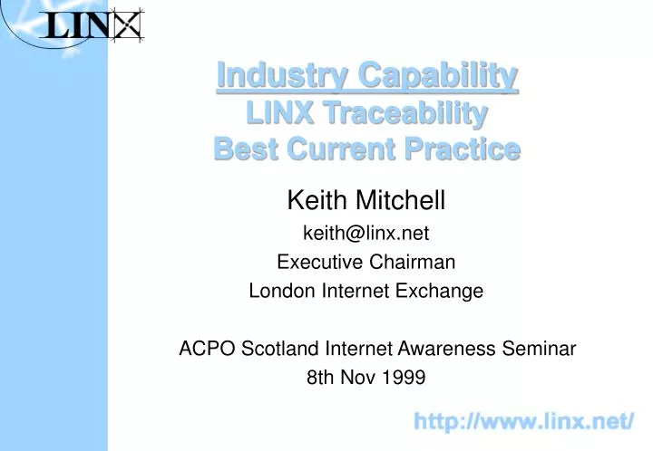 industry capability linx traceability best current practice