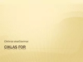 cikliniai skai iavimai