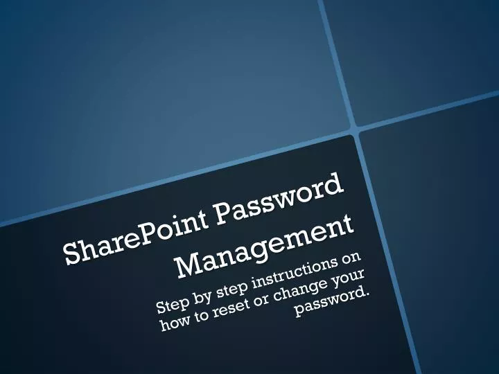 sharepoint password management