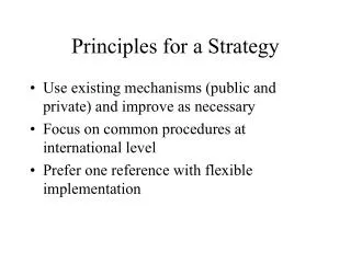 Principles for a Strategy