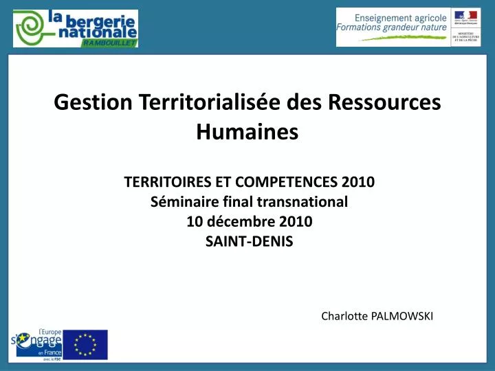 gestion territorialis e des ressources humaines
