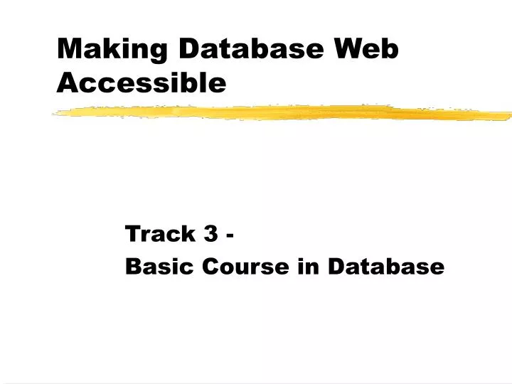 making database web accessible