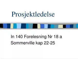 prosjektledelse