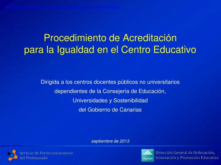 procedimiento de acreditaci n para la igualdad en el centro educativo