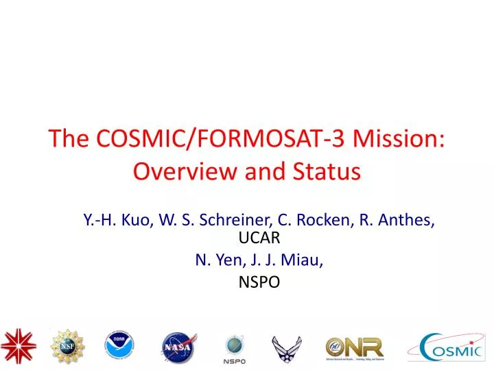 the cosmic formosat 3 mission overview and status