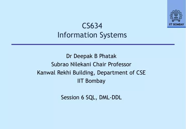 cs634 information systems