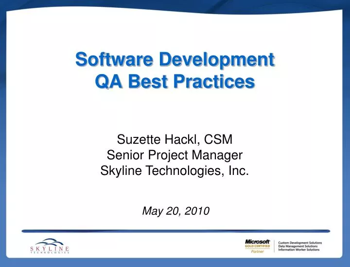 software development qa best practices