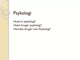 psykologi