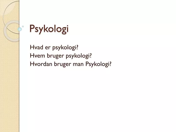 psykologi