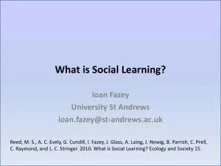 What is Social Learning?