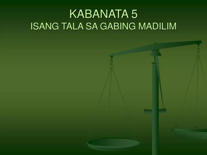 kabanata 5 isang tala sa gabing madilim