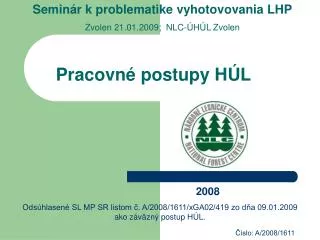 pracovn postupy h l