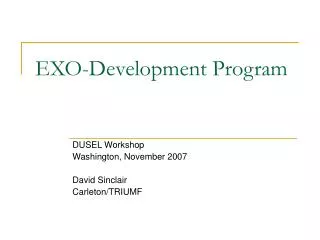 EXO-Development Program