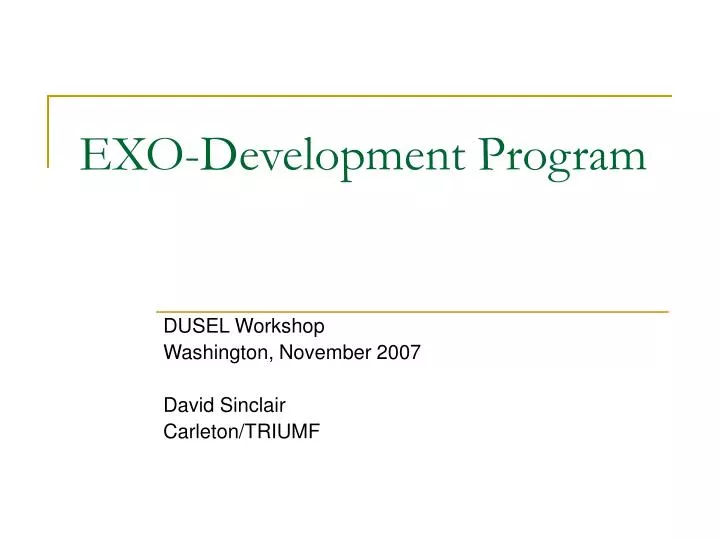 exo development program