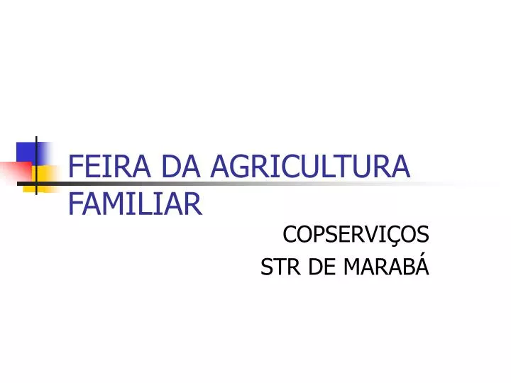 feira da agricultura familiar