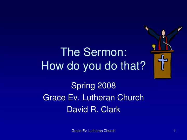 the sermon how do you do that
