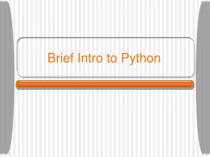 brief intro to python