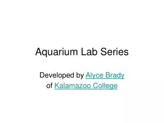 Aquarium Lab Series