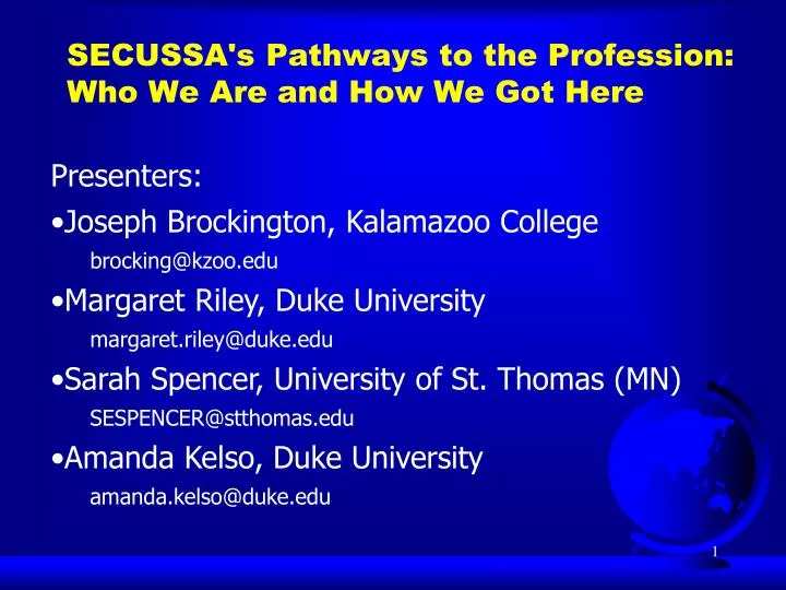 secussa s pathways to the profession who we are and how we got here