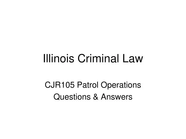 illinois criminal law