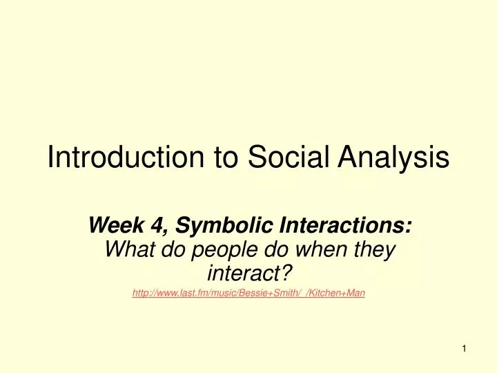 introduction to social analysis