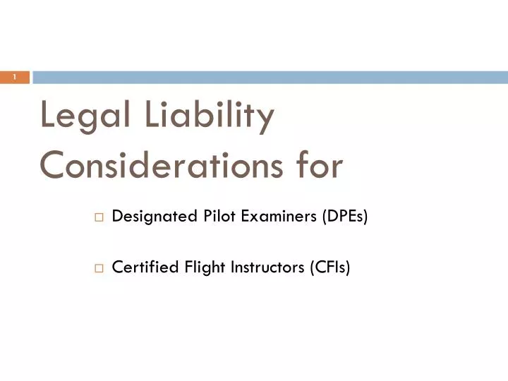 legal liability considerations for