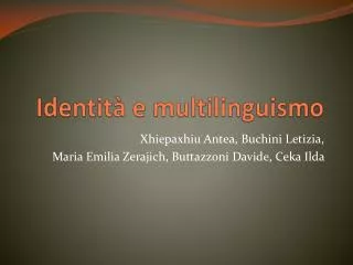 identit e multilinguismo