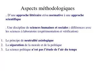 aspects m thodologiques
