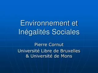 environnement et in galit s sociales