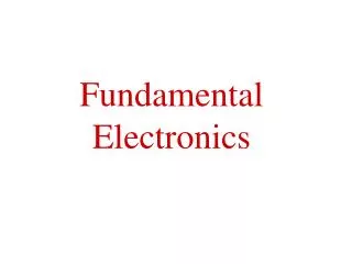 fundamental electronics