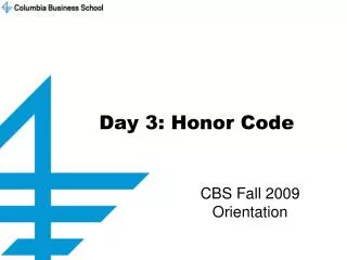 Day 3: Honor Code