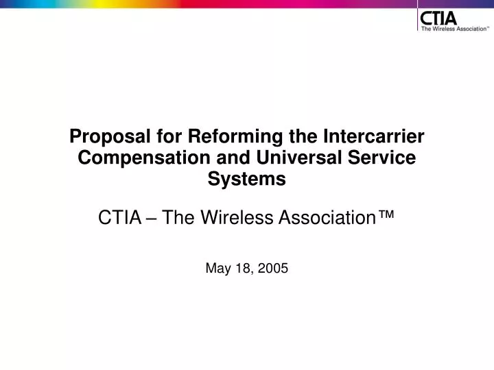 proposal for reforming the intercarrier compensation and universal service systems