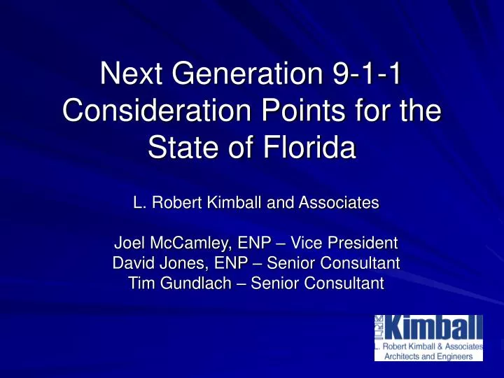 next generation 9 1 1 consideration points for the state of florida