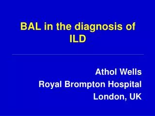 BAL in the diagnosis of ILD