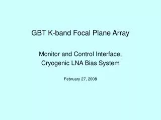 GBT K-band Focal Plane Array