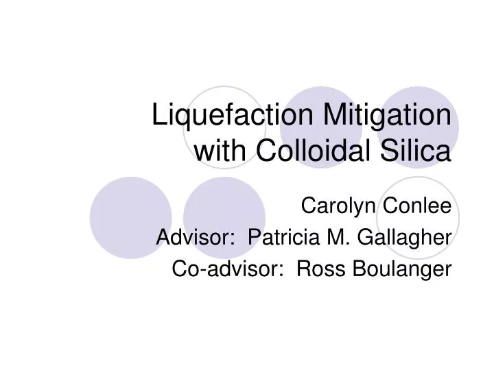 liquefaction mitigation with colloidal silica