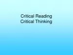 Critical Reading Critical Thinking - slide 1