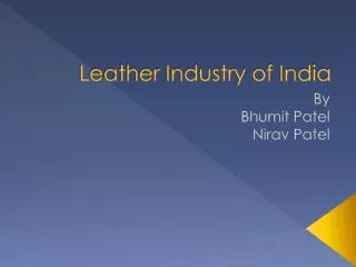 Leather Industry of India