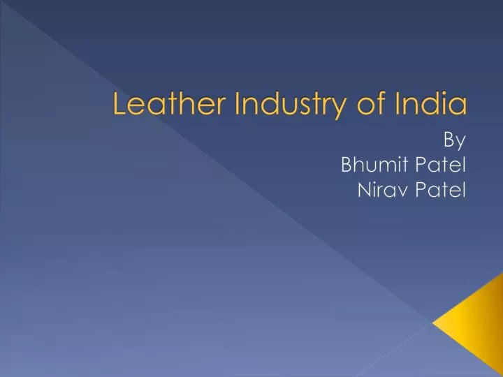 leather industry of india