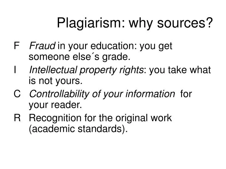 plagiarism why sources