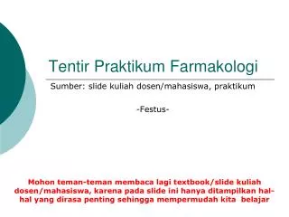 tentir praktikum farmakologi